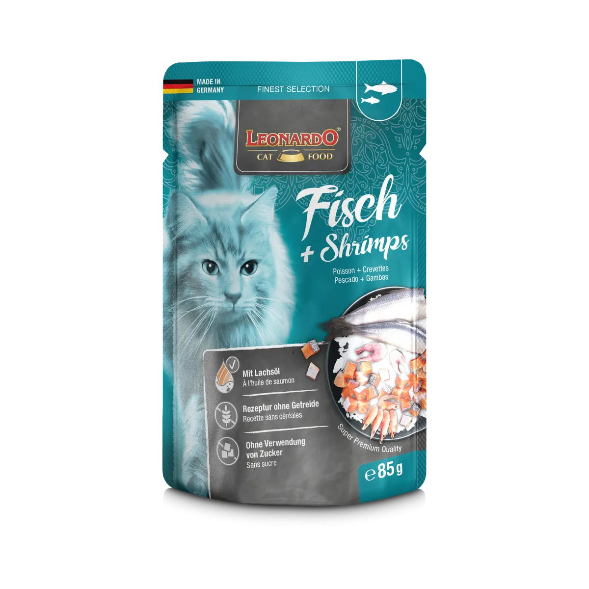 Leonardo Sachet Pescado y Camarones 85g