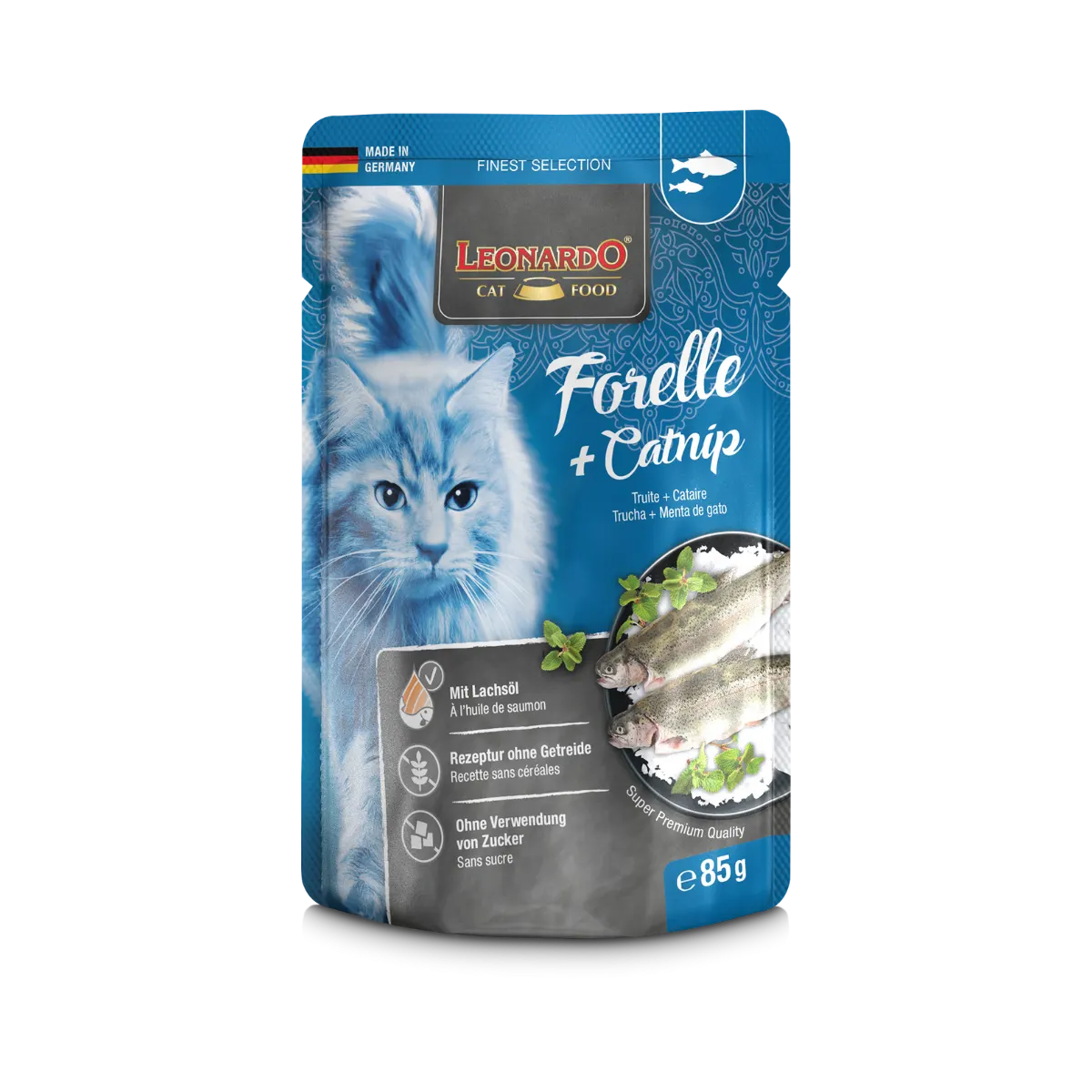 Leonardo Sachet Trucha y Catnip 85g